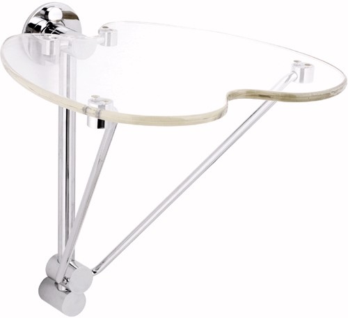 Clear folding shower seat 400x460mm. additional image