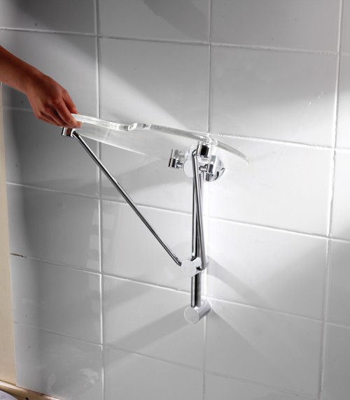 Clear folding shower seat 400x460mm. additional image