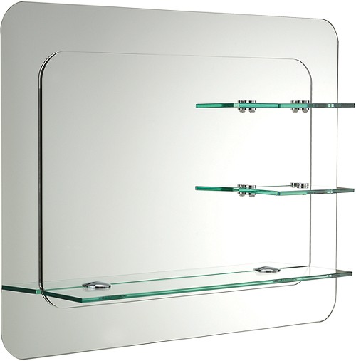Trilogy Bathroom Mirror With Shelves. 800x600mm. additional image