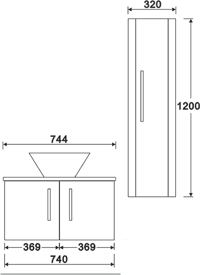 Wall Hung Furniture Pack (White Granite Worktop). additional image