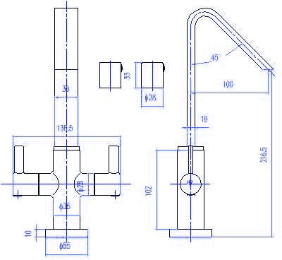 Cruciform Mono Basin Mixer Tap With Pop Up Waste. additional image