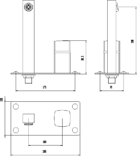 Wall Mounted Basin Tap (Chrome). additional image