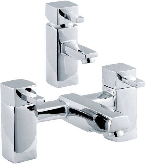 Basin Mixer & Bath Filler Tap Set (Chrome). additional image