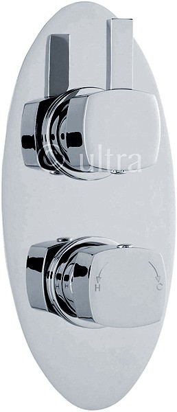 3/4" Twin Concealed Thermostatic Shower Valve With Diverter. additional image