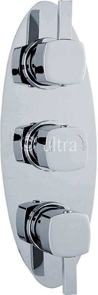 Triple Concealed Thermostatic Shower Valve (Chrome). additional image