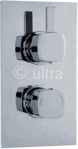 Twin Concealed Thermostatic Shower Valve (Chrome). additional image