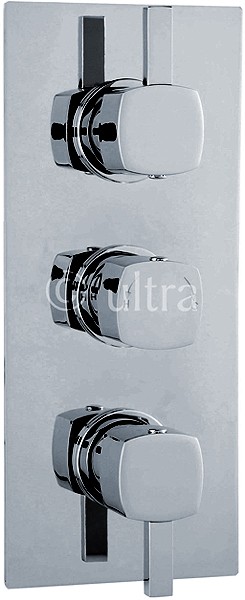 Triple Concealed Thermostatic Shower Valve (Chrome). additional image