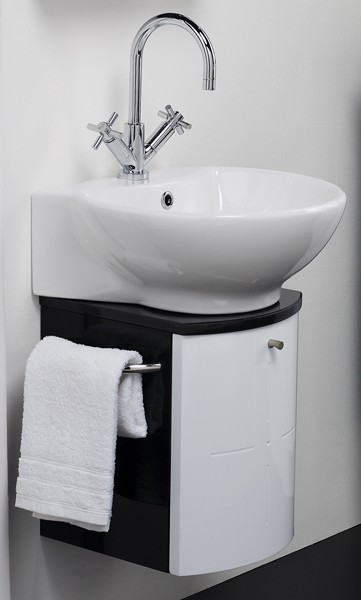 Wall Hung Vanity Set (Black & White). 300x600x373mm. additional image