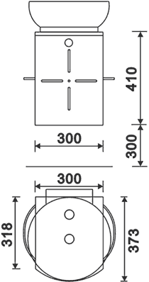 Wall Hung Vanity Set (Black & White). 300x600x373mm. additional image