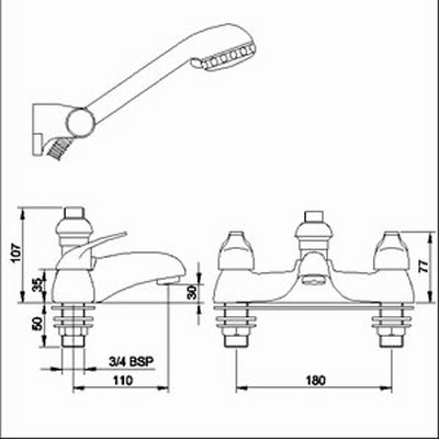 Bath shower mixer including kit additional image