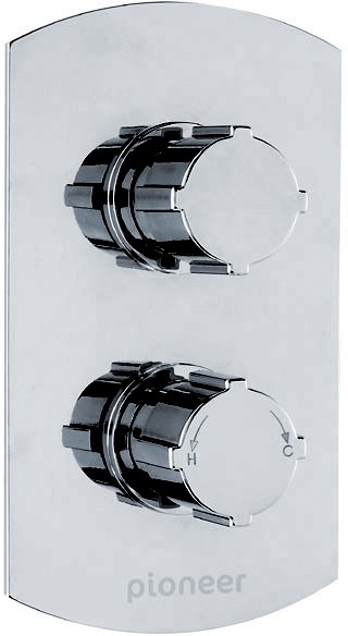 Twin Concealed Thermostatic Shower Valve, Polymer With ABS Trim Set. additional image
