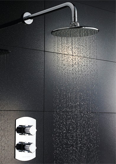 Thermostatic Shower Valve (Polymer), Round Shower Head & Arm. additional image