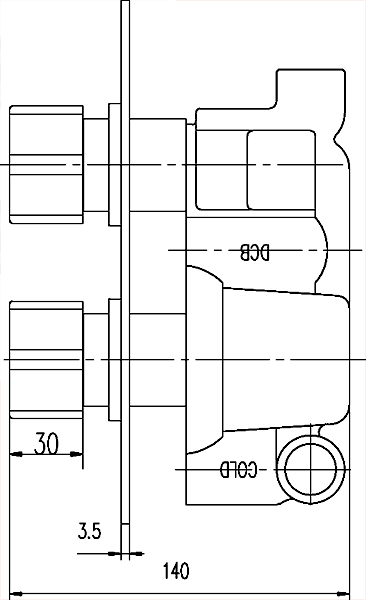 Thermostatic Shower Valve (Polymer), Round Shower Head & Arm. additional image