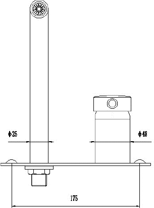 Wall Mounted Basin Tap (Chrome). additional image