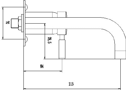 Wall Mounted Basin Tap (Chrome). additional image