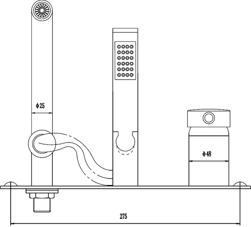 Wall Mounted Bath Shower Mixer Tap With Shower Kit (Chrome). additional image