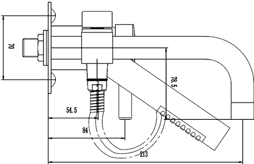 Wall Mounted Bath Shower Mixer Tap With Shower Kit (Chrome). additional image