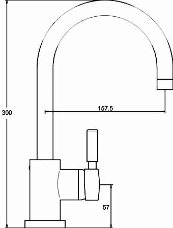 Single lever mono side action mixer (chrome) additional image