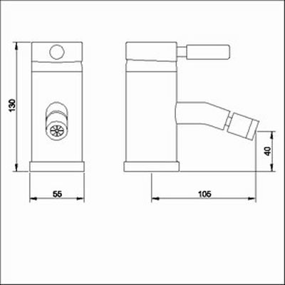 Single lever mono bidet tap + Free pop up waste (gold) additional image