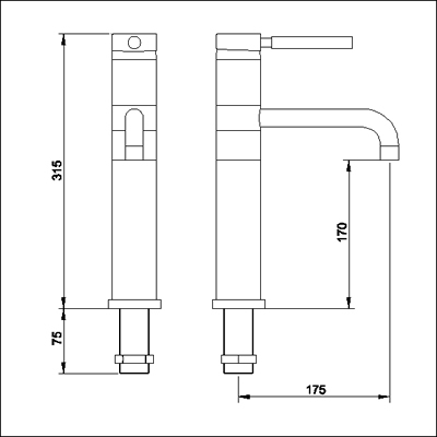 Single lever high rise mixer, swivel spout (gold) additional image