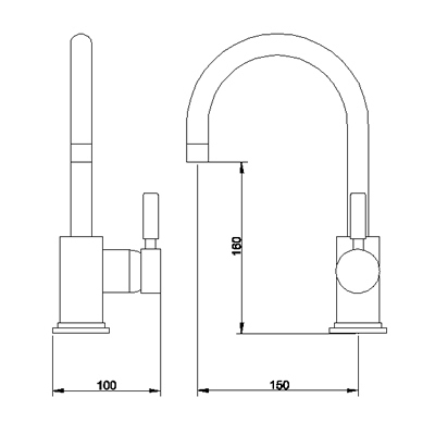 Kitchen tap with side lever (gold) additional image