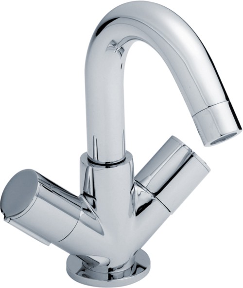 Basin Tap With Swivel Spout & Push Button Waste (Chrome). additional image