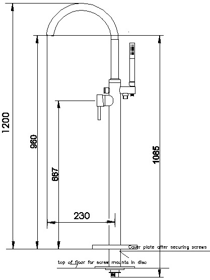 Elite single lever mono bath shower mixer additional image