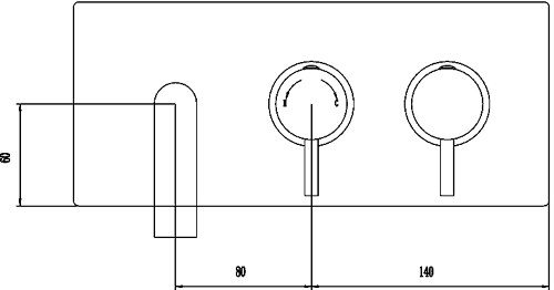 Wall Mounted Thermostatic Basin Tap (Chrome). additional image