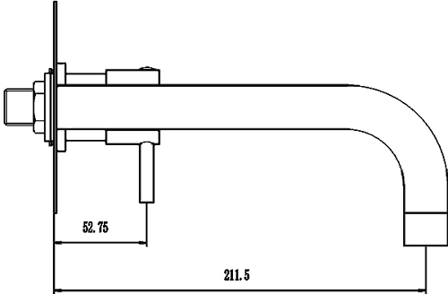 Wall Mounted Thermostatic Basin Tap (Chrome). additional image