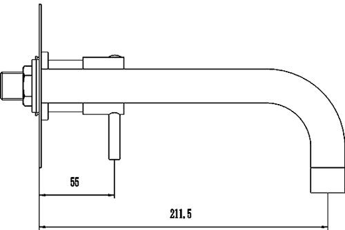 Wall Mounted Thermostatic Triple Bath Filler Tap (Chrome). additional image