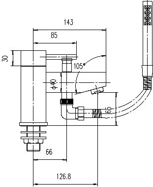 Bath Shower Mixer Tap With Shower Kit & Wall Bracket. additional image