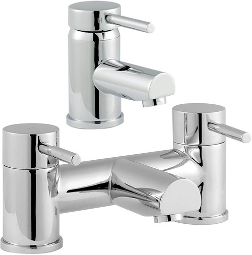 Basin Mixer & Bath Filler Tap Set (Chrome). additional image