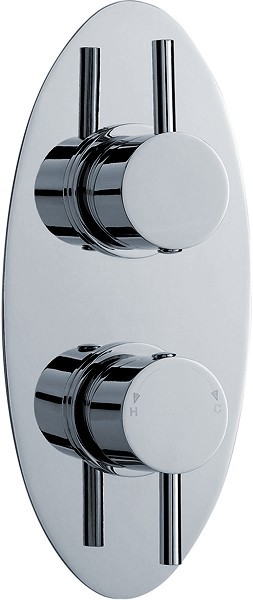 Twin Concealed Thermostatic Shower Valve (Chrome). additional image