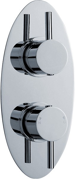 3/4" Twin Concealed Thermostatic Shower Valve With Diverter. additional image