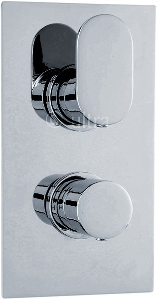 Twin Concealed Thermostatic Shower Valve (Chrome). additional image