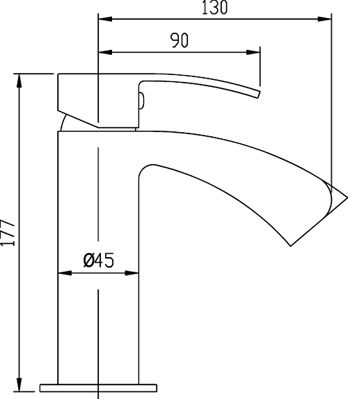 Waterfall Basin Tap (Chrome). additional image