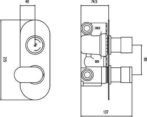 3/4" Twin Thermostatic Shower Valve With Diverter. additional image