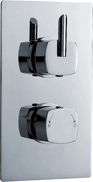 Twin Concealed Thermostatic Shower Valve (Chrome). additional image