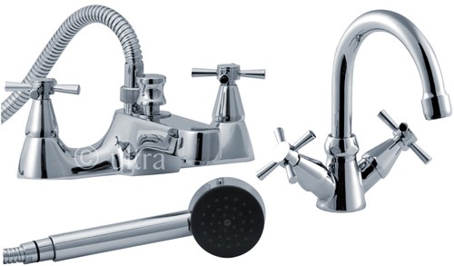 Basin & Bath Shower Mixer Tap Set (Free Shower Kit). additional image