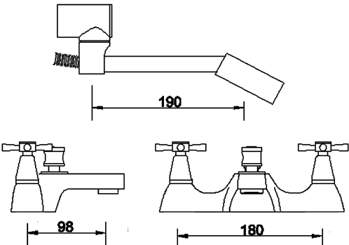 Basin & Bath Shower Mixer Tap Set (Free Shower Kit). additional image