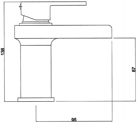 Waterfall Basin Tap (Chrome). additional image