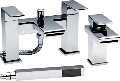 Waterfall Basin & Bath Shower Mixer Tap Set. additional image