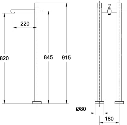 Freestanding Bath Shower Mixer Tap (Chrome). additional image