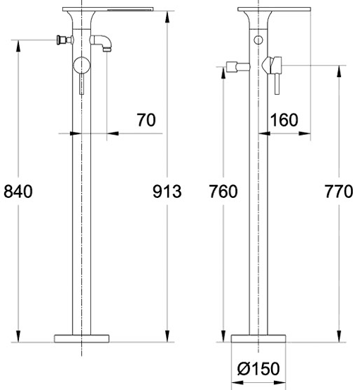 Waterfall freestanding Bath Shower Mixer Tap. additional image