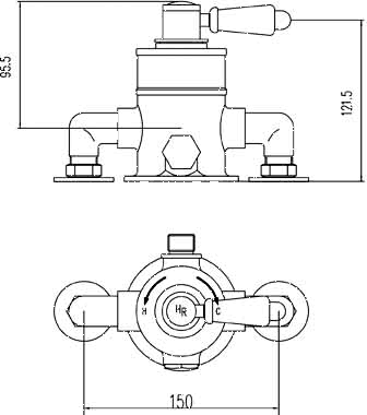 Exposed Thermostatic Shower Valve (TMV3). additional image