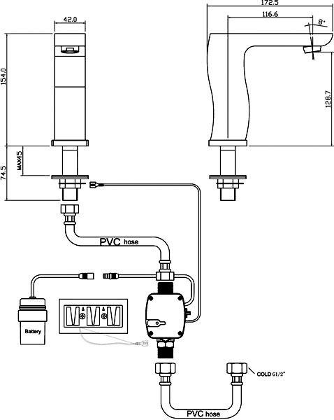 Electronic Basin Sensor Tap (Battery Powered). additional image