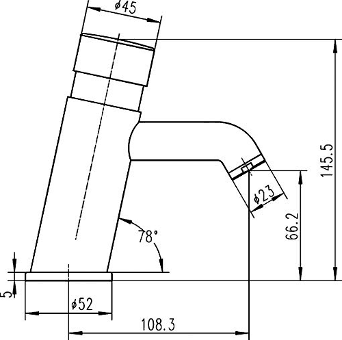 Non Concussive Basin Mixer Tap (Chrome). additional image