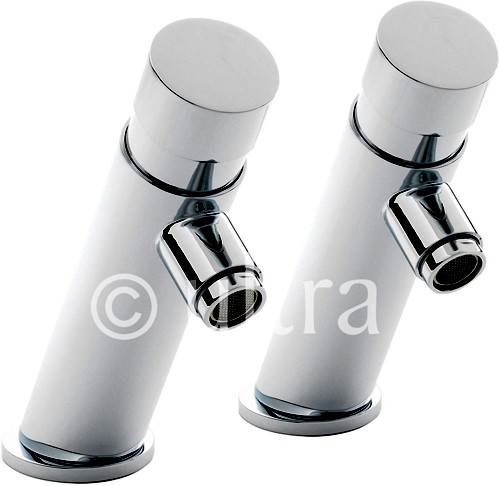 Modern Non Concussive Basin Taps (Chrome). additional image