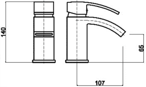 Waterfall Cloakroom Basin Tap (Chrome). additional image