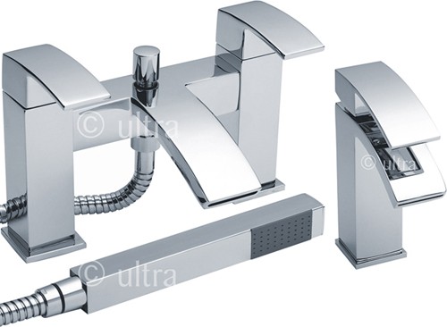 Waterfall Basin & Bath Shower Mixer Tap Set (Free Shower Kit). additional image